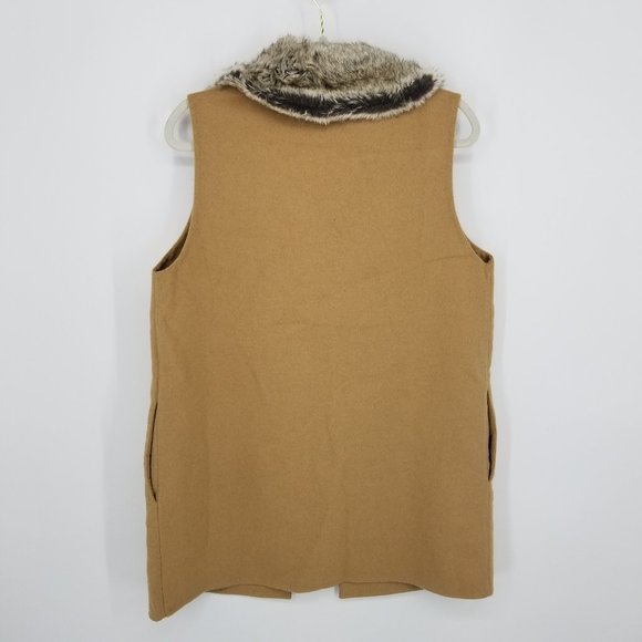 Talbots Double Faced Wool Faux Fur Vest EUC Like new - Picture 11 of 12